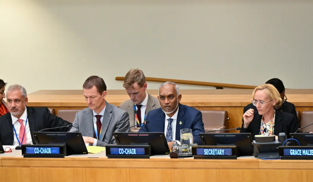 President Dr. Muizzu as Co-chair of the UN High-Level Meeting on Sea Level Rise, Interactive dialogue 3: Livelihoods, Socio-Economic Challenges, and Culture and Heritage in Relation to Sea-Level Rise