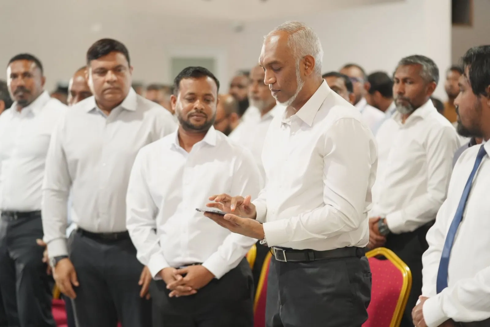 President Dr. Muizzu during the inauguration ceremony today (Photo/President's Office)