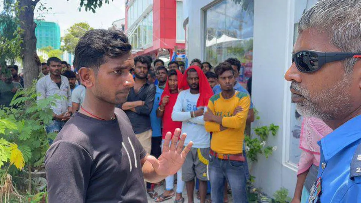 JMC workers near the Commission---picture: Voice