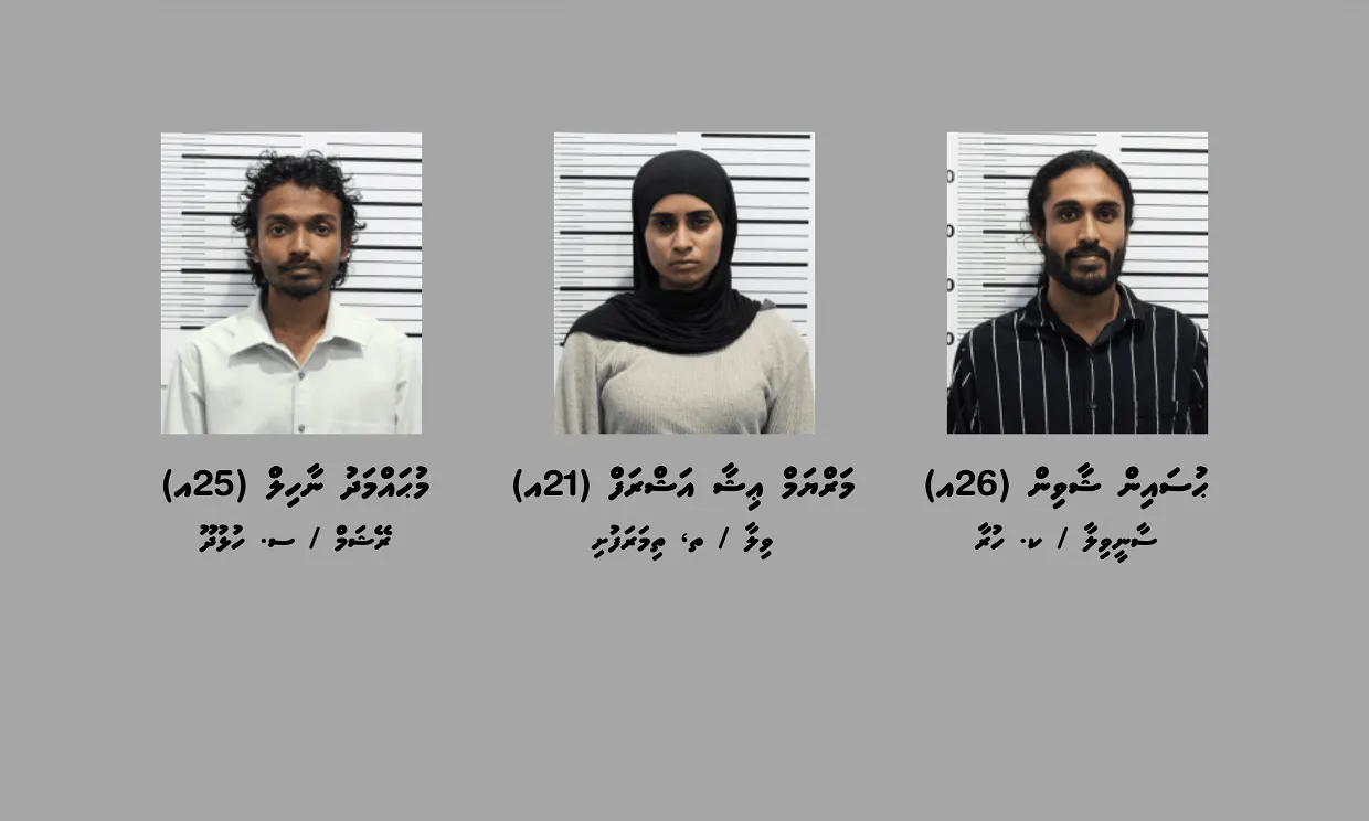 ޑްރަގް ޓްރެފިކިންގެ ތުހުމަތުގައި ހައްޔަރުކުރި ތިން ޒުވާނުންގެ ބަންދަށް އިތުރު 10 ދުވަސް ޖަހައިފި