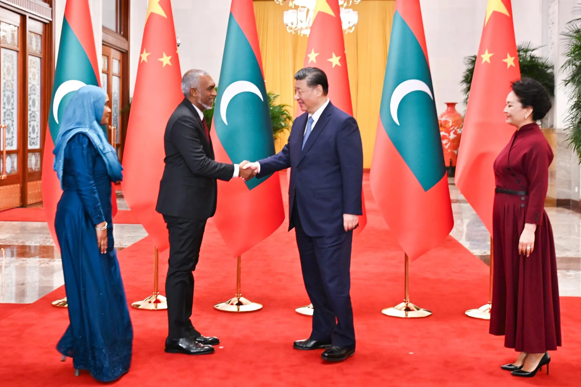 Chinese President Xi Jinping and President Dr. Mohammed Muizzu--Photo: President's Office