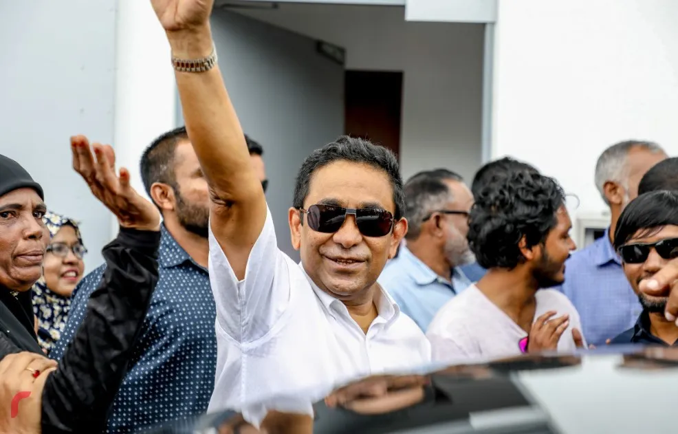 President Yameen arriving at court---picture: Rajje mv