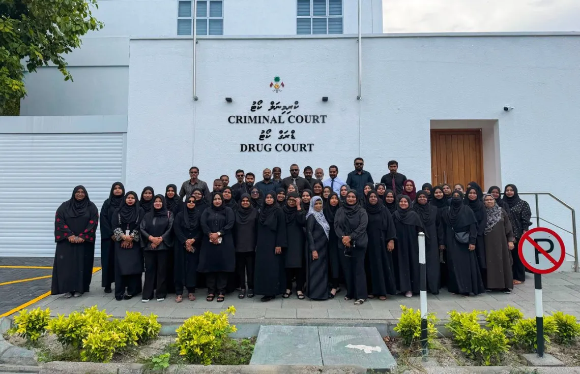 Judiciary staff wearing all black