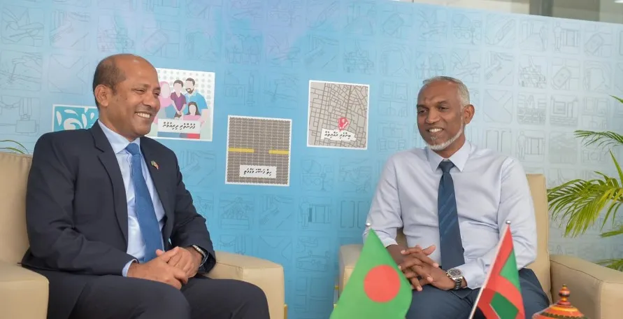 Courtesy visit paid by Bangladesh ambassador to Mayor Muizzu---picture: Male' City Council