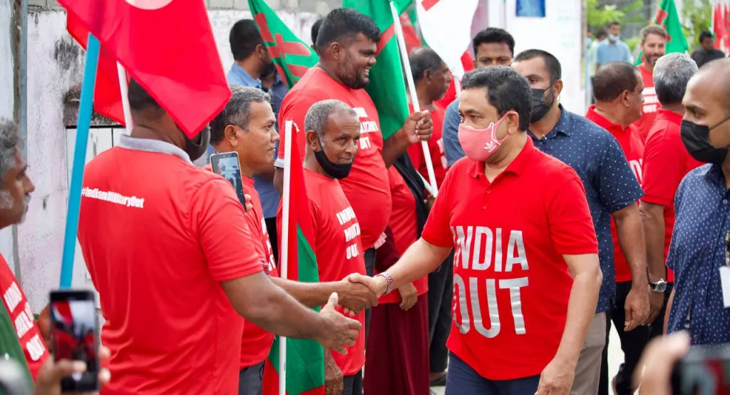 Former President Yameen promoting India Out movement