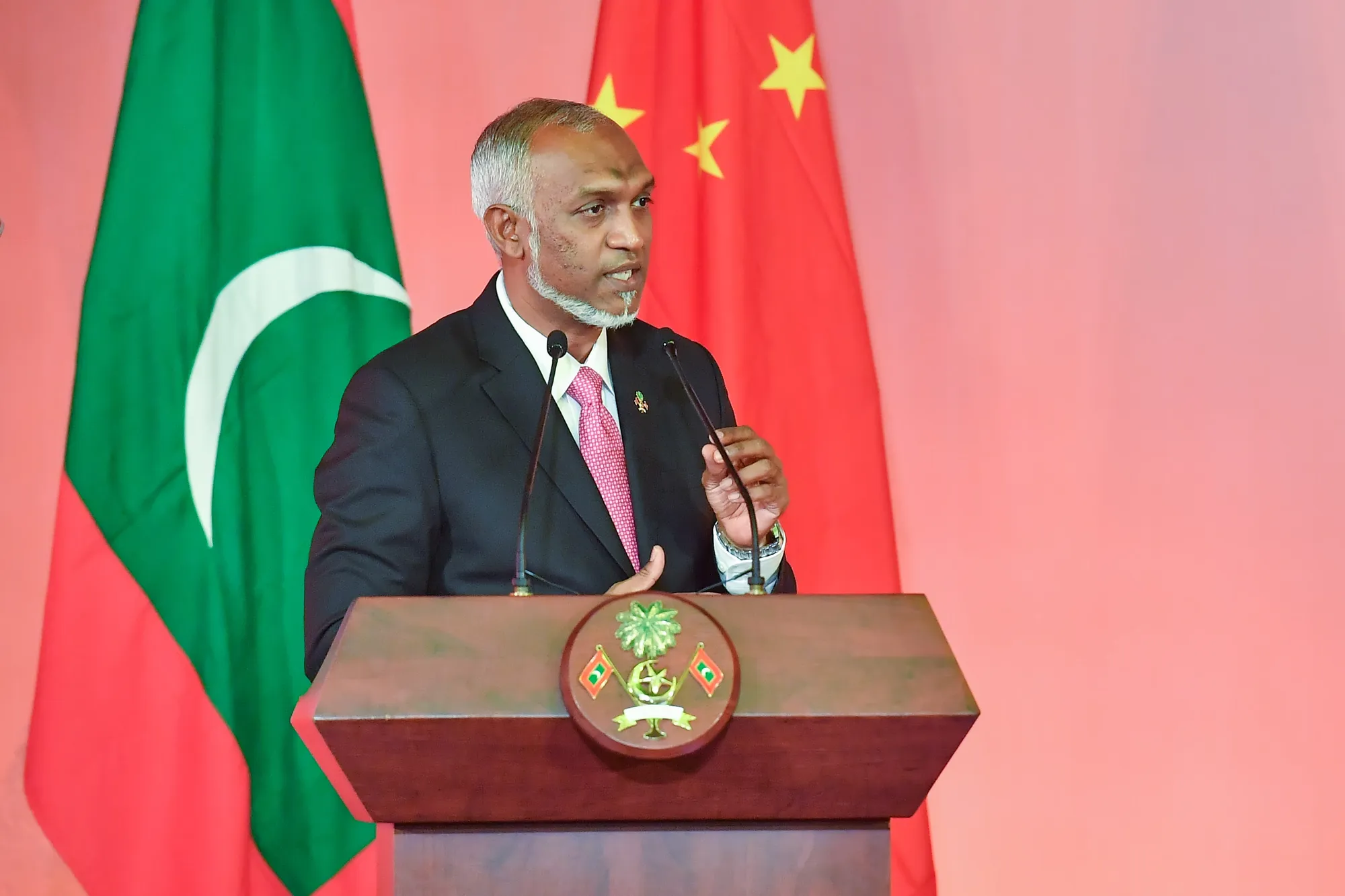 President Dr. Muizzu at China's 75th National Day celebration / (Photo: President's Office)