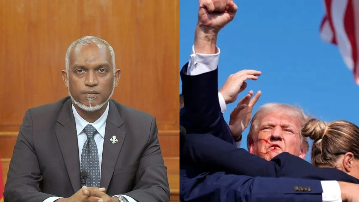 President Dr. Muizzu (R) and Former US president Donald Trump during the violent attack