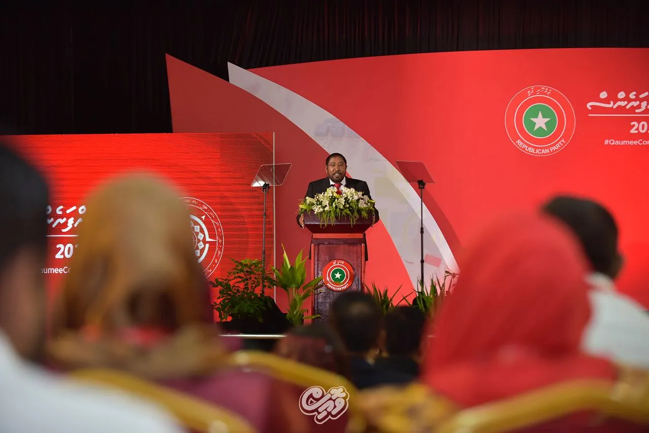 ޖުމްހޫރީ ޕާޓީގެ ލީޑަރ ޤާސިމް އިބްރާހިމް: ފޮޓޯ: ވޮއިސް