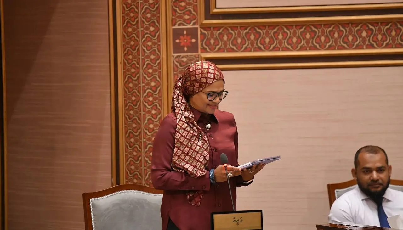 Minister Dr. Maryam Mariya during today's parliament sitting (Photo/Parliament)