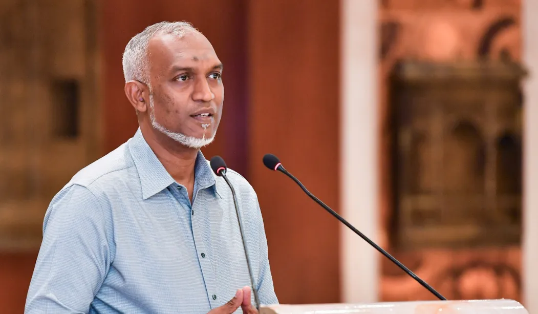 President Dr. Muizzu addressing the Maldivian community residing in New Delhi (Photo/President’s Office)