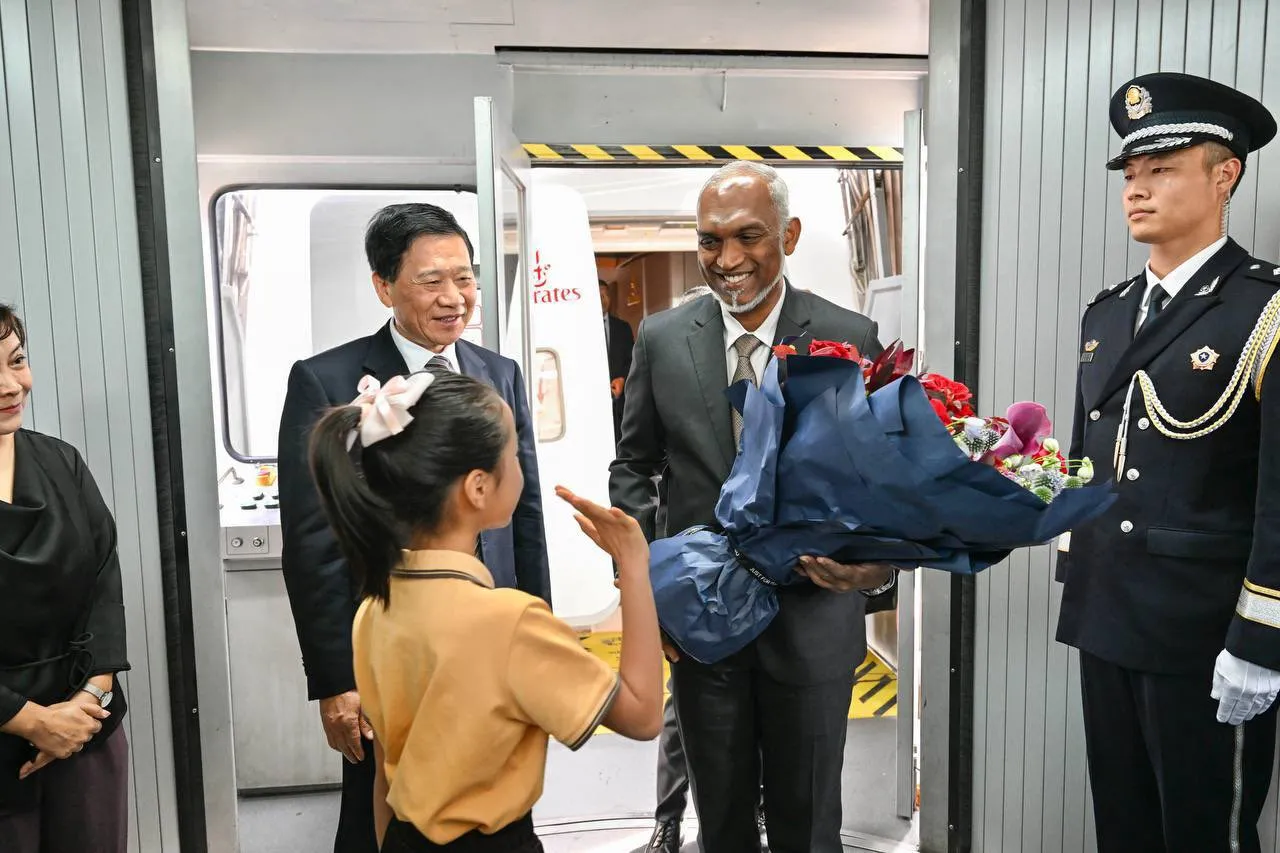 President Dr. Muizzu receiving a warm welcome in China (Photo/President's Office)