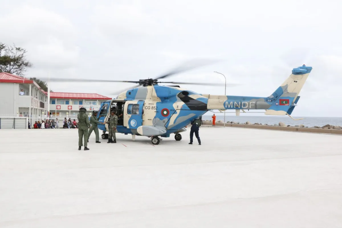 Helicopter operated in the Maldives (Photo/MNDF)