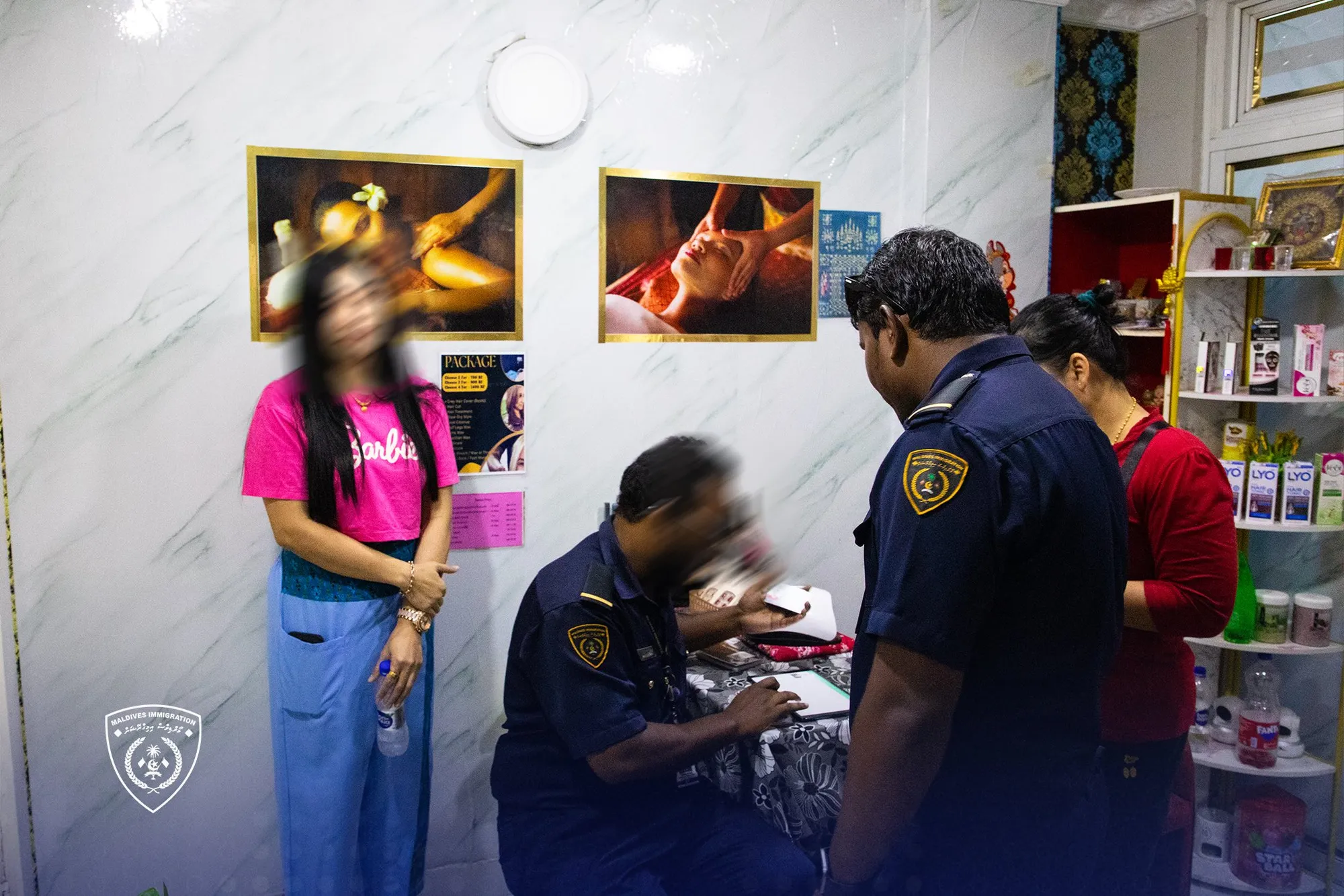 މާލޭ ސަރަހައްދުގެ ސެލޫން އަދި ސްޕާތަކުން ގަވާއިދާ ޚިލާފް 7 ބިދޭސީ އަންހެނުން ހައްޔަރުކޮށްފި