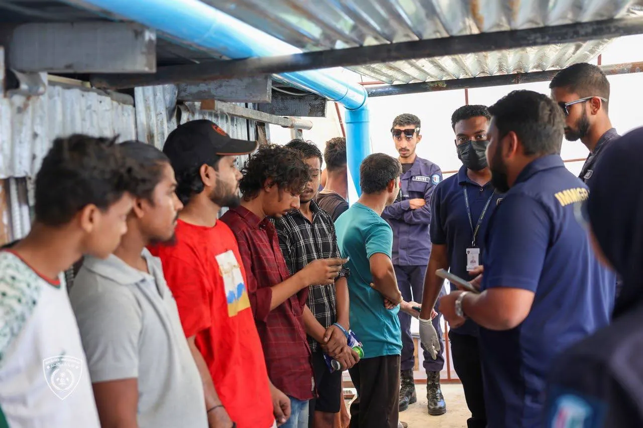 From the raid carried out by Immigration (Photo/Maldives Immigration)