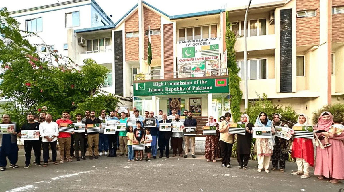 Members of the Pakistani community at High Commission of Pakistan in Hulhumalé observing Kashmir Black Day (Photo/High Commission of the Islamic Republic of Pakistan)