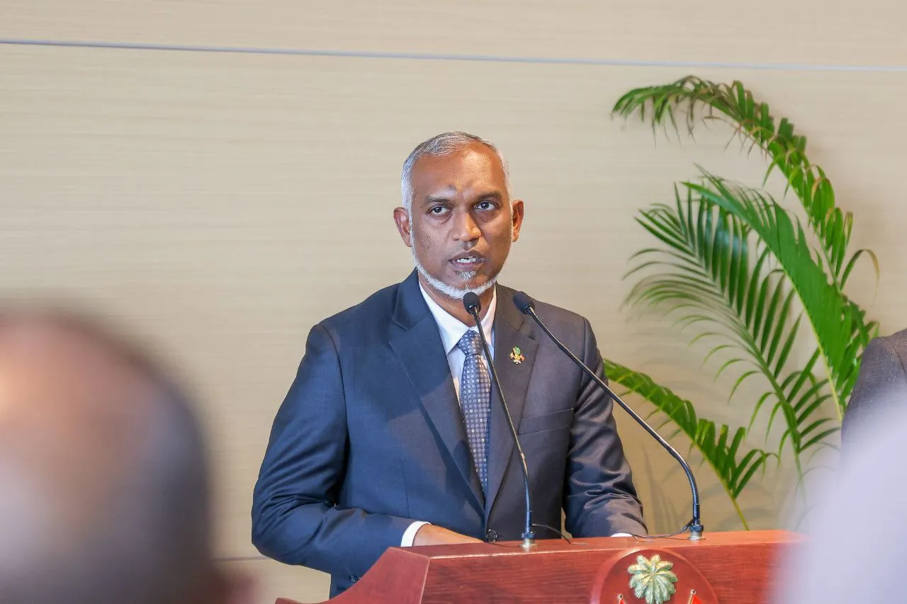 President Dr. Muizzu briefs reporters--Photo: Voice
