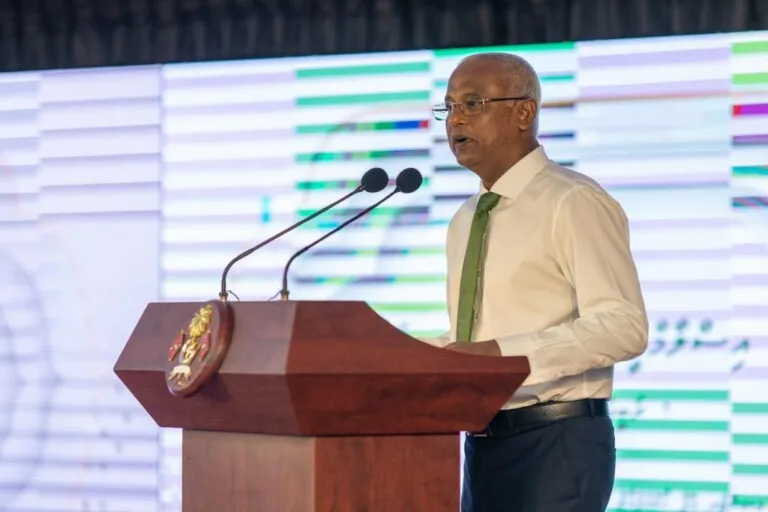 President Solih speaking in the event