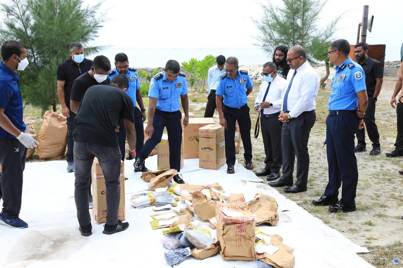 ފުލުހުންގެ ބެލުމުގެދަށުގައި ހުރި 103 ކިލޯއަށްވުރެ ގިނަ މަސްތުވާތަކެތި ނައްތާލައިފި