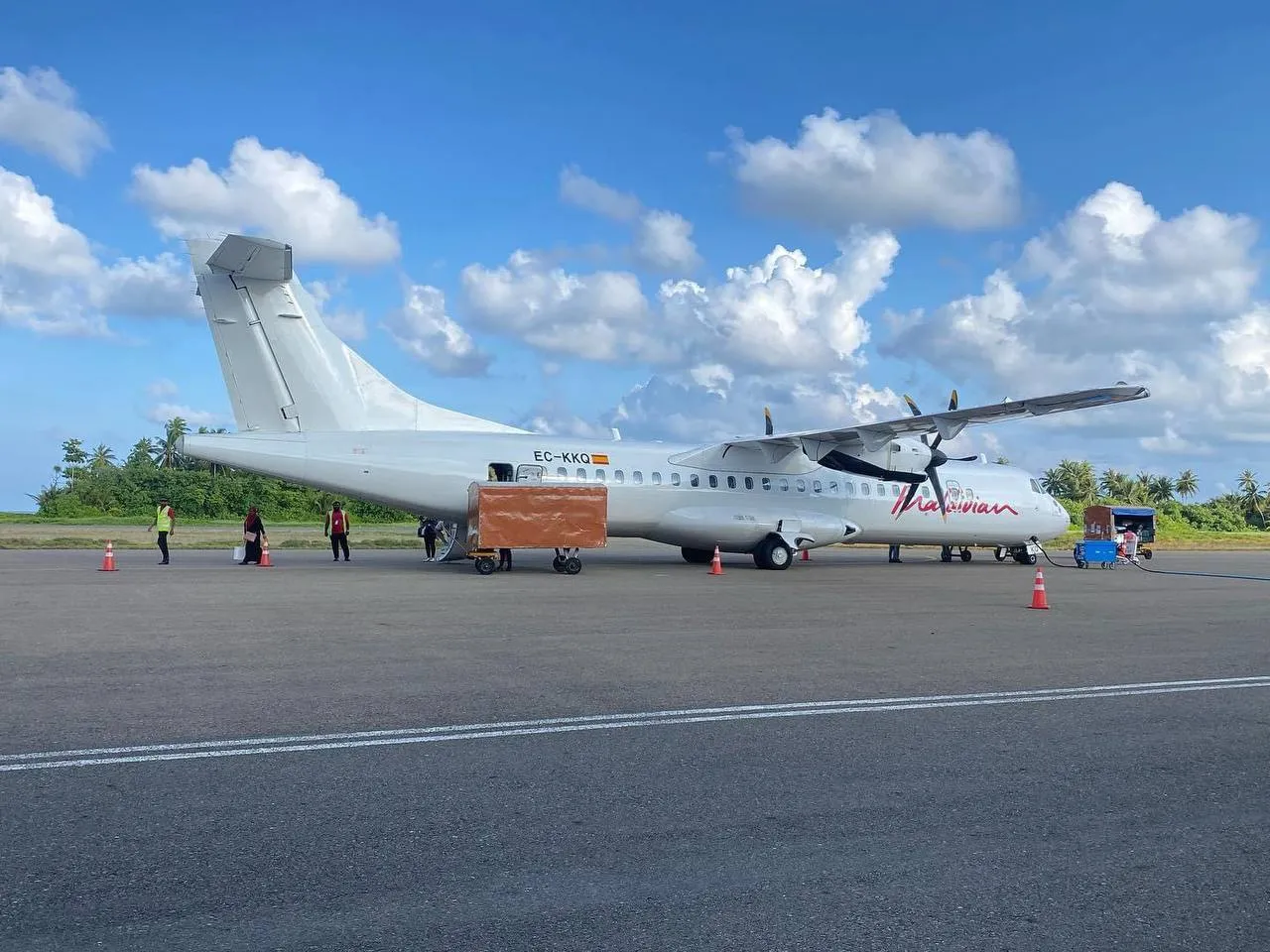 Maldivian flight lands at Kooddoo Airport (Photo/Kooddoo Airport)