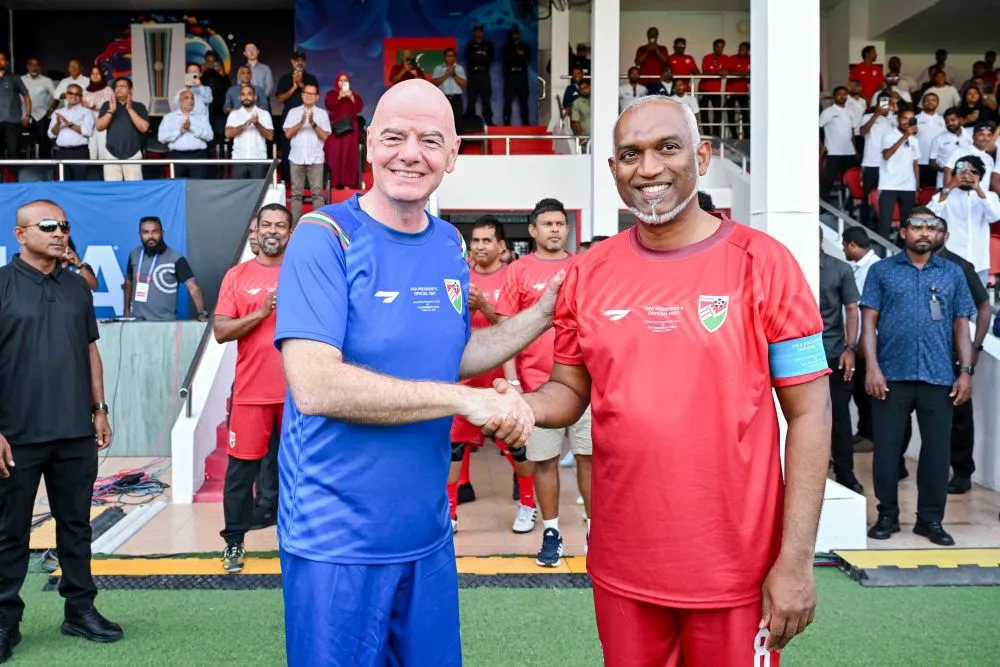 President Dr Mohamed Muizzu and FIFA President Gianni Infantino (Photo/President's Office)