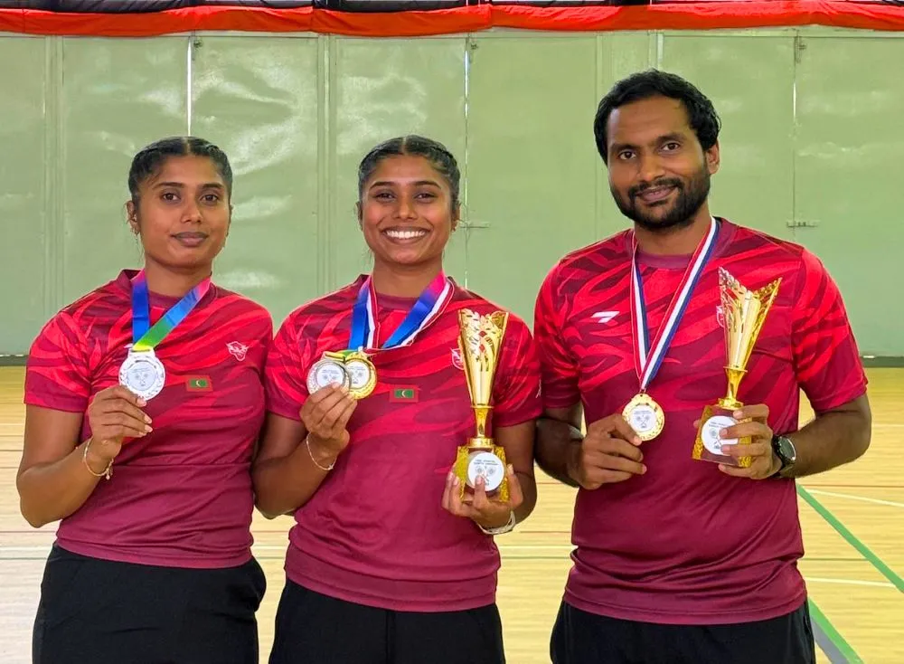 Fathimath Nabaha Abdul Razzaq, Aminath Nabeeha Abdul Razzaq and Hussain Zayan Shaheed Zaki (Photo/Revival sports)