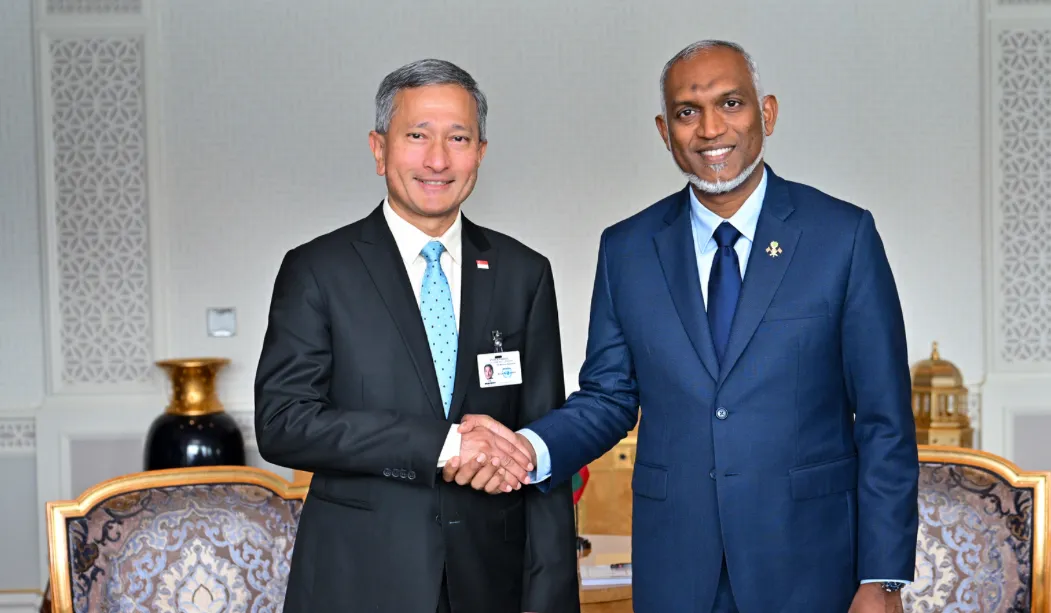 Singapore’s Minister for Foreign Affairs, Dr. Vivian Balakrishnan and President Dr. Muizzu (Photo/President’s Office)