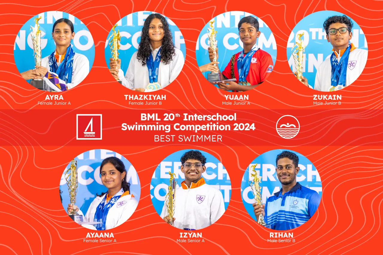 Top performers of BML 20th Interschool Swimming Competition