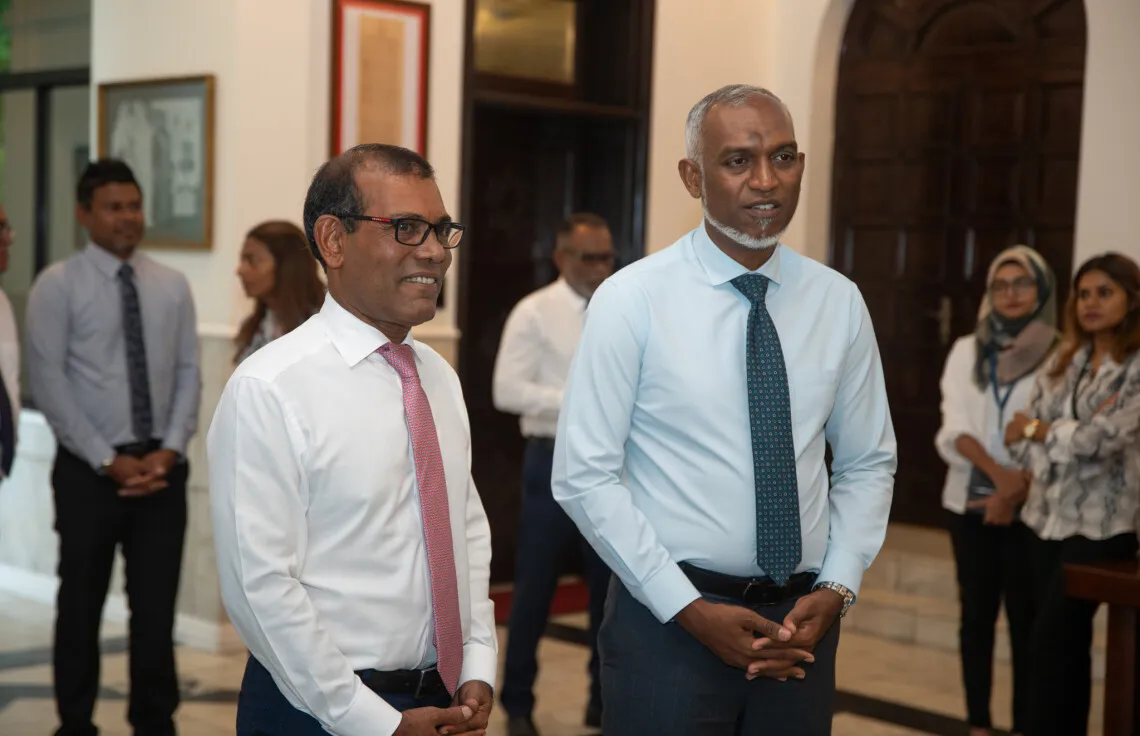 Former President Nasheed and President Dr. Muizzu (Photo/Parliament)