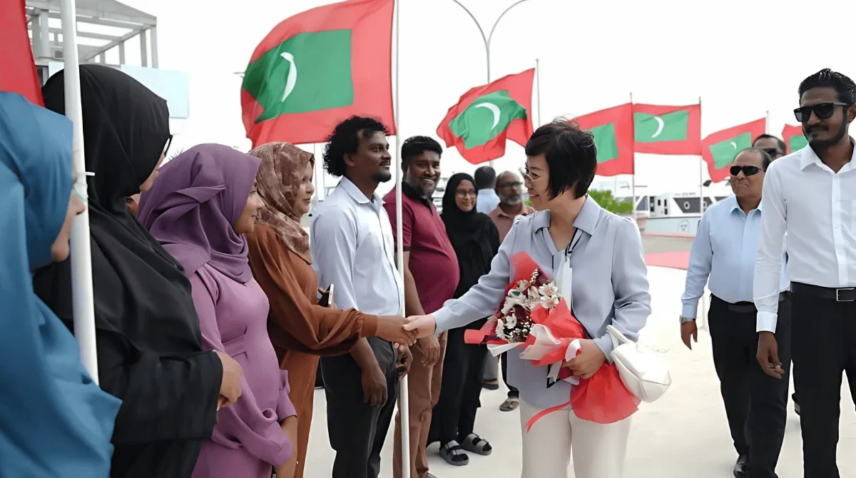 Ambassador Wang Lixin during her visit to K. Guraidhoo (Photo/Ambassador Wang Lixin via X)