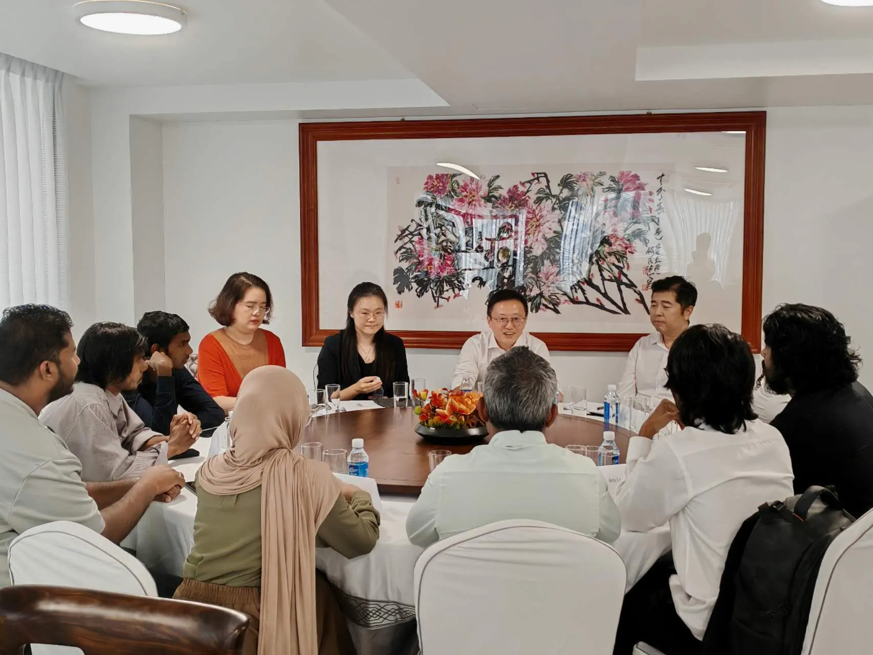 Chinese Ambassador to the Maldives, Kong Xianhua during the meeting with  representatives from major Maldivian media outlets (Photo/ China Embassy)
