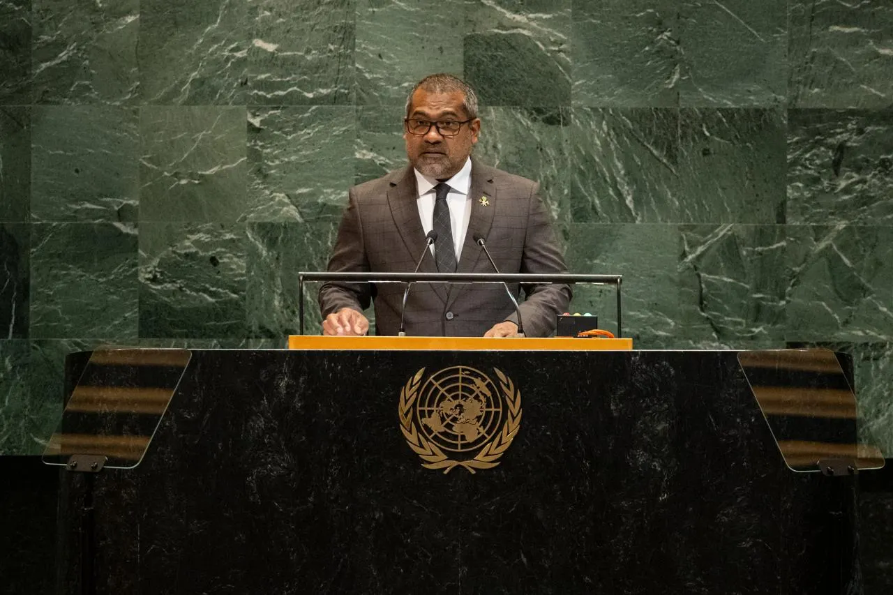Minister of Foreign Affairs, Dr Abdullah Khaleel at 80th session of United Nations General Assembly (UNGA) (Photo/Foreign Ministry)
