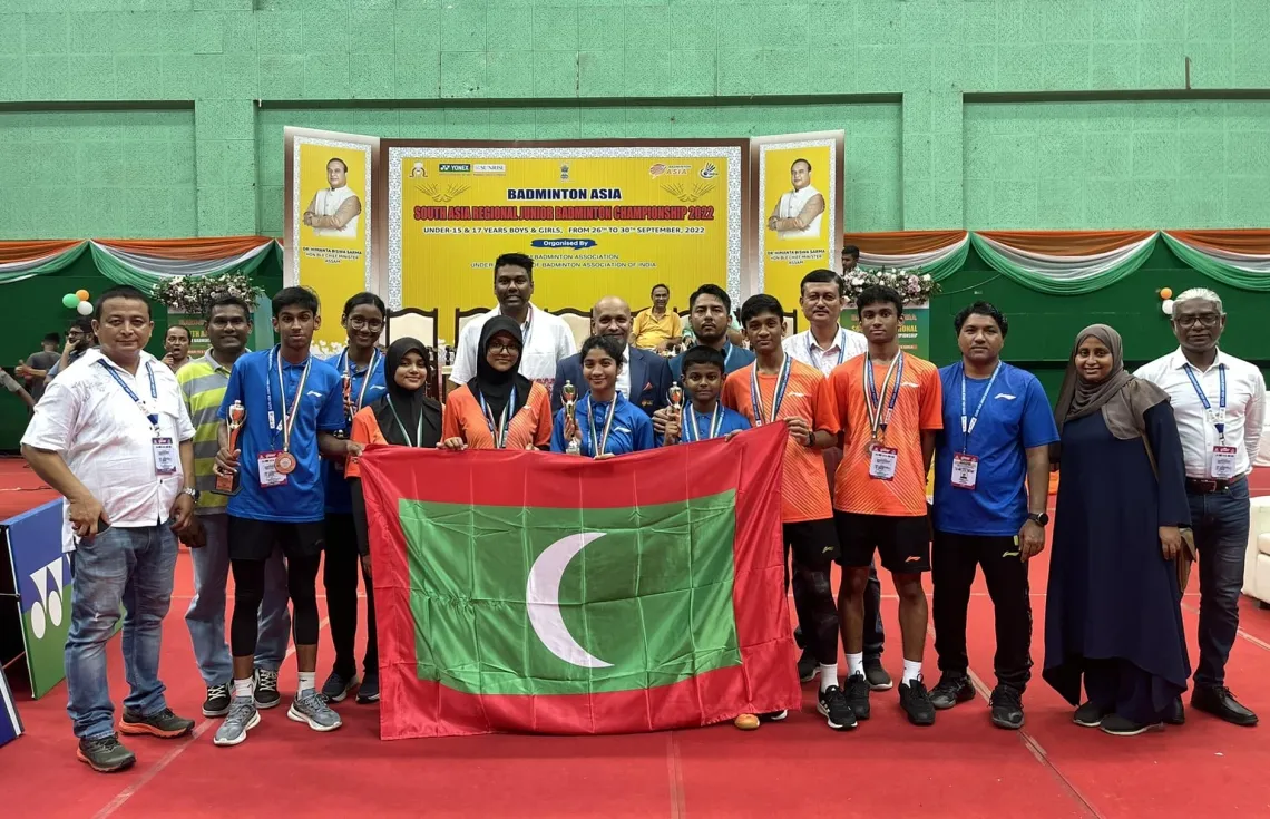 Maldivian players and Officials who participated in the tournament.