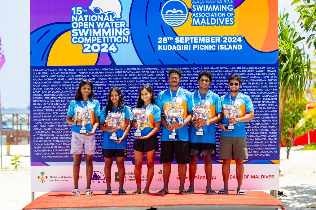 Winners of the National 5km Swimming Championship (Photo/Nausham)