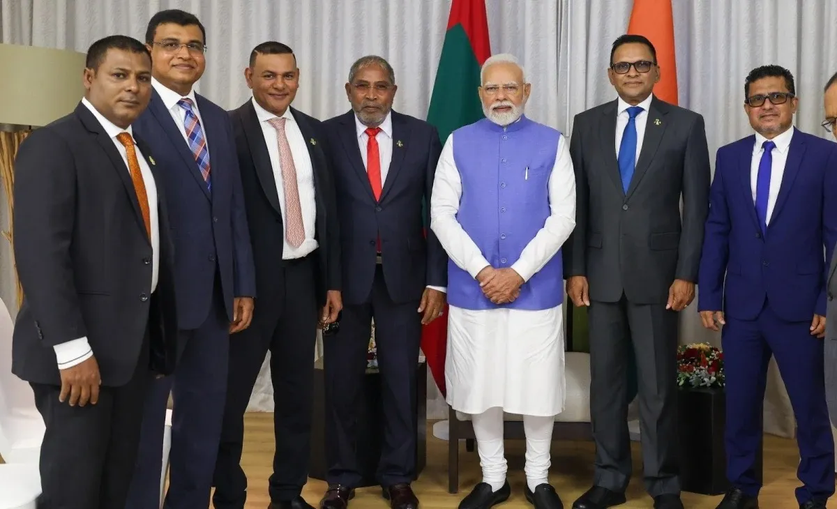 Indian PM Modi meeting leaders of Maldivian political parties (Photo/PM Modi via X)