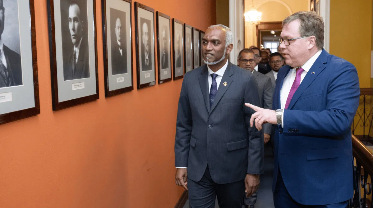 President Dr. Muizzu with the president of the parliament of Estonia (Photo/President's Office)