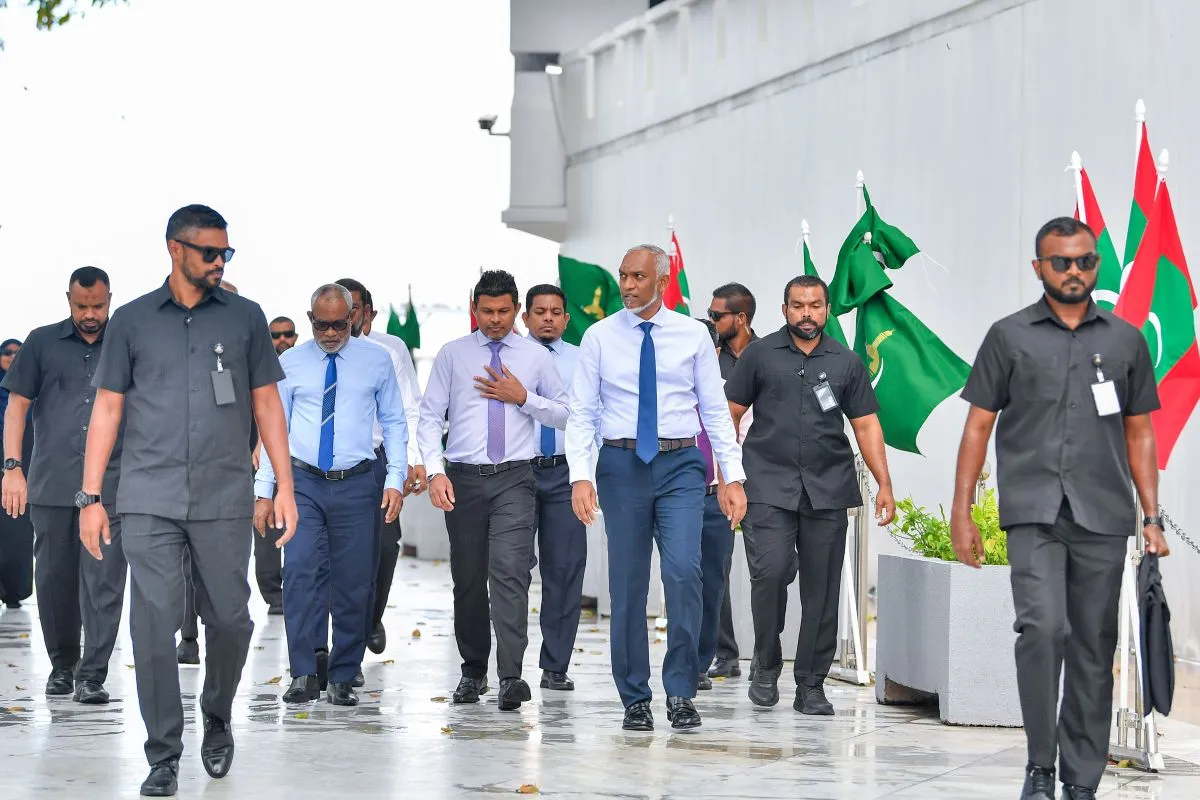 President Dr. Muizzu arriving at Islamic Centre (Photo/President's Office)