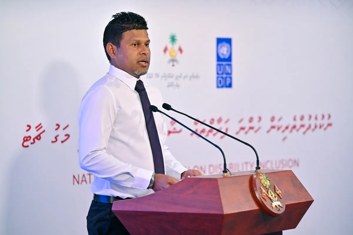 VP Latheef speaking at inauguration of the National Action Plan on Disability Inclusion (Photo/President's Office)