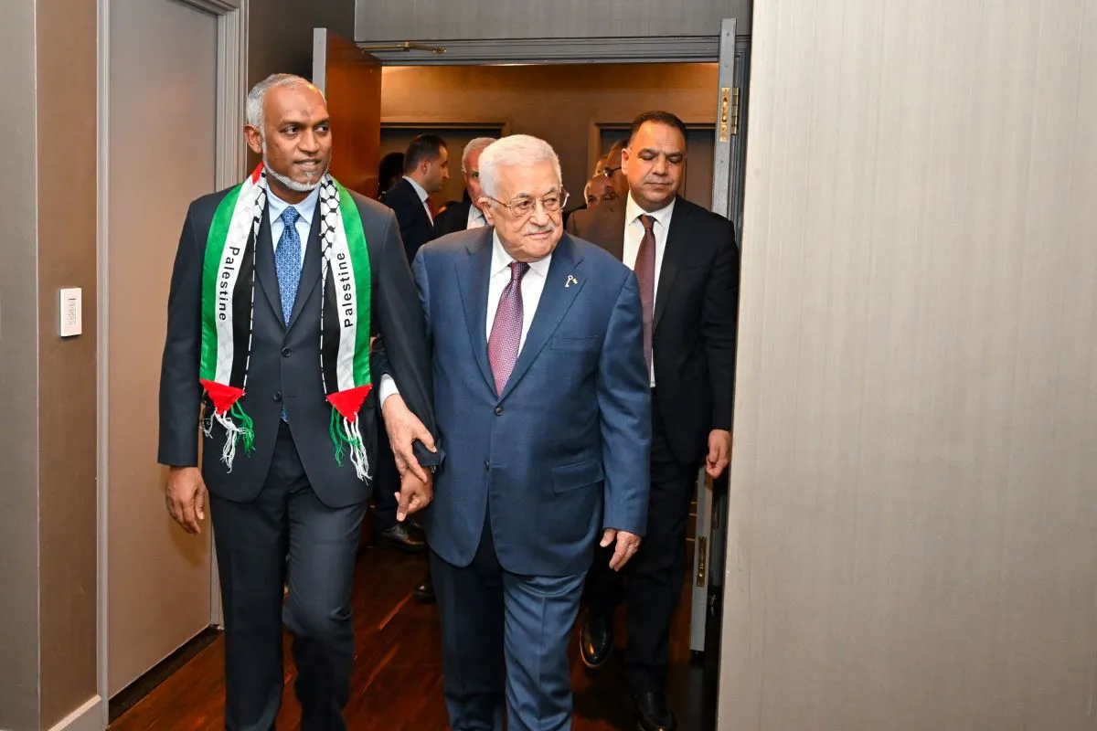President Dr. Muizzu and President  Dr. Mahmoud Abbas (photo/ President's Office)