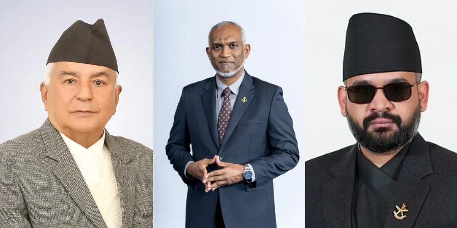 ނޭޕާލްގެ ބޮޑުވަޒީރު ބަލެންދްރަ ޝާހް (ކ)، ރައީސުލްޖުމްހޫރިއްޔާ ޑރ. މުޙައްމަދު މުޢިއްޒު، ނޭޕާލްގެ ރައީސް ރާމްޗަންދްރަ ޕޯޑޭލް
