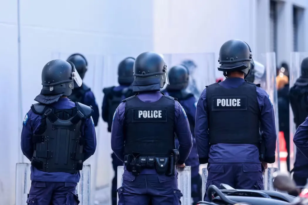 Police during an operation