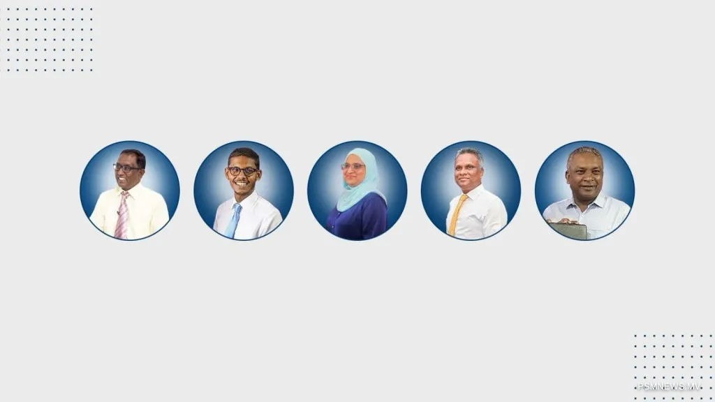 މާލޭ މޭޔަރ ކަމަށް ވާދަކުރައްވާ ފަސް ކެންޑިޑޭޓުން-- ފޮޓޯ/ޕީއެސްއެމް