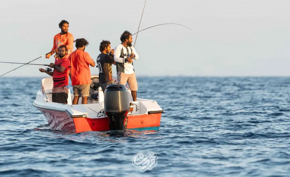 Local fishermen casting lines at sea (Photo/Voice)