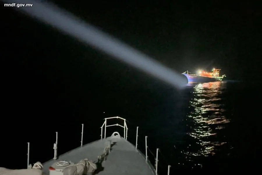 Maldivian Coast Guard on operation for suspected fishing vessel (Photo/MNDF)