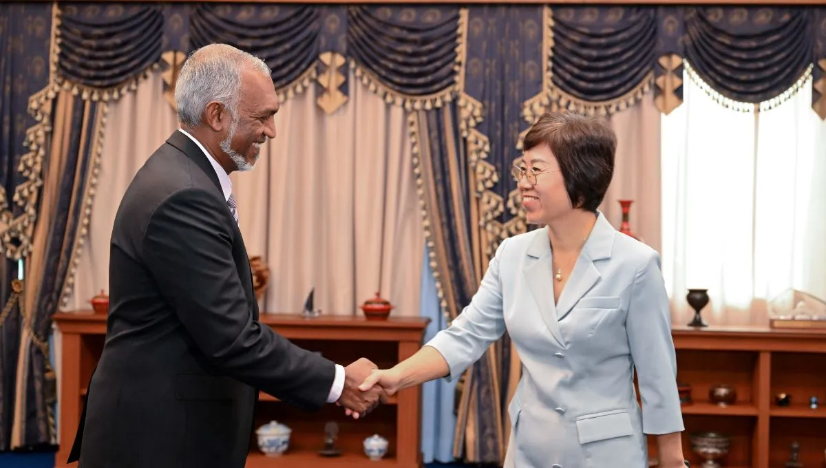 President Dr Muizzu and Chinese Ambassador to the Maldives, Wang Lixin (Photo/President's Office)
