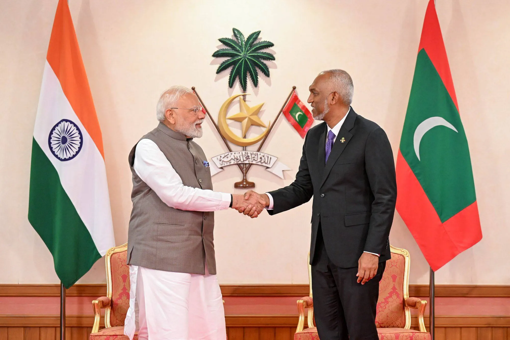 President Dr. Muizzu and Indian PM Narendra Modi (Photo/President's Office)