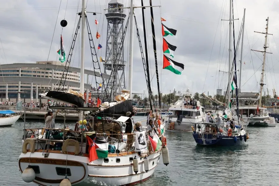 Global Sumud Flotilla ships during an earlier mission in August 2025 (Photo/Andolu Agency)