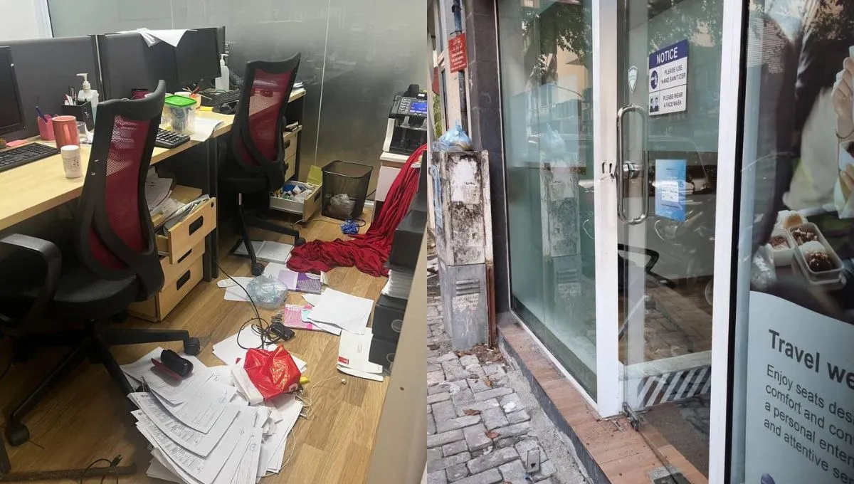 Photos from the aftermath of a break-in at Inner Maldives offices