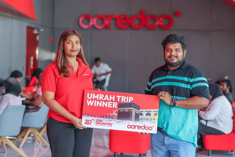 Yoosuf Abdul Haadhee Wins Umrah Trip in Ooredoo Maldives Customer Draw