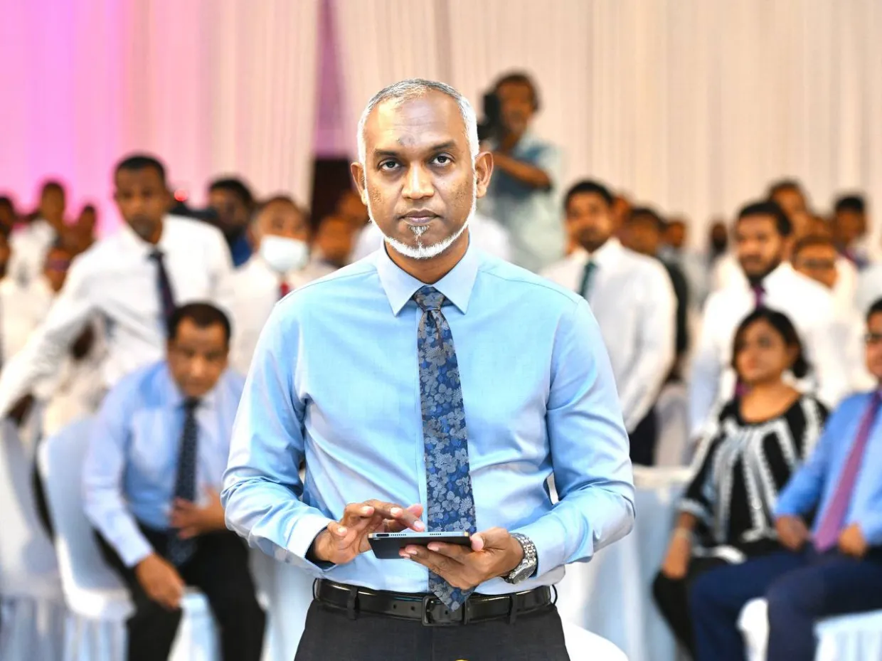 President-elect Dr. Mohamed Muizzu during the unveiling of the first 100 days plan