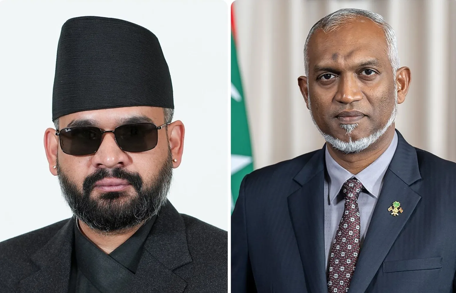 Prime Minister of Nepal, Balendra Shah (Left) and President Dr. Muizzu (right)
